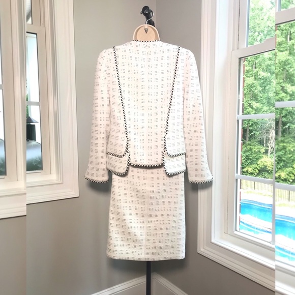 Lourdes Chavez Couture White & Black 3 Piece Designer Suit ~ Women’s 6  $1995 - Picture 4 of 13
